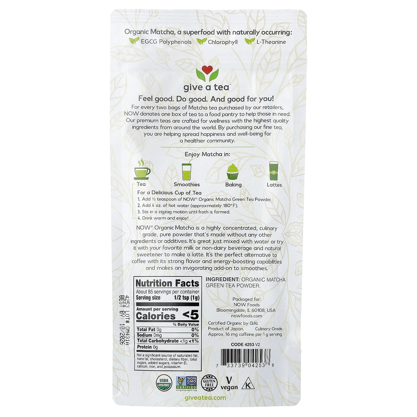 Organic Matcha Green Tea Powder, 3 oz (85 g)