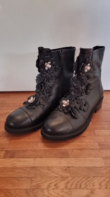 41 Damen Leder Stiefel - Sommerkind Blumen Muster