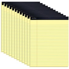 Enday Yellow Legal Pads 8.5 x 11 Inch, (12 Pack) 50 Sheets per