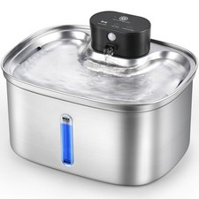 5L/169oz Automatic Stainless Steel Pet Water Fountain for Cats  Dogs, Cordle...