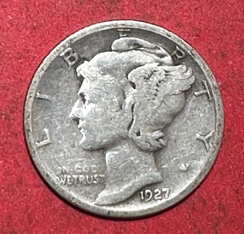 1927S US Mercury SILVER Dime VG+! "San Francisco" Mint! Old US Coin!