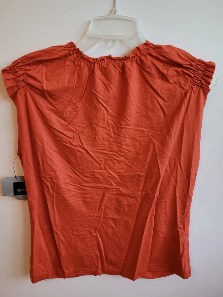 NUEVO Top Mossimo elástico grande para mujer fruncido sin mangas Aura rojo naranja quemado nuevo con etiquetas Foto 2 de 2