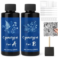 Cyanotype Kit, Sun Printing Kit for Photographic Blueprints on Paper and Fabr...