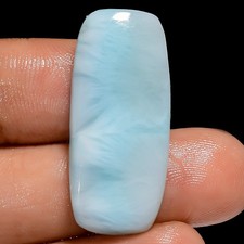 Natural Larimar Radiant Shape Cabochon Loose Gemstone 21 Ct. 31X14X4 mm X-23860