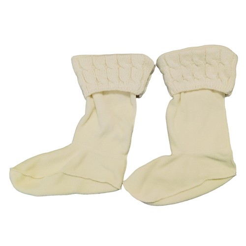 Aldi Cable Knit Boot Liners Thermal Fleece Winter Fall Cream Womens Size 8