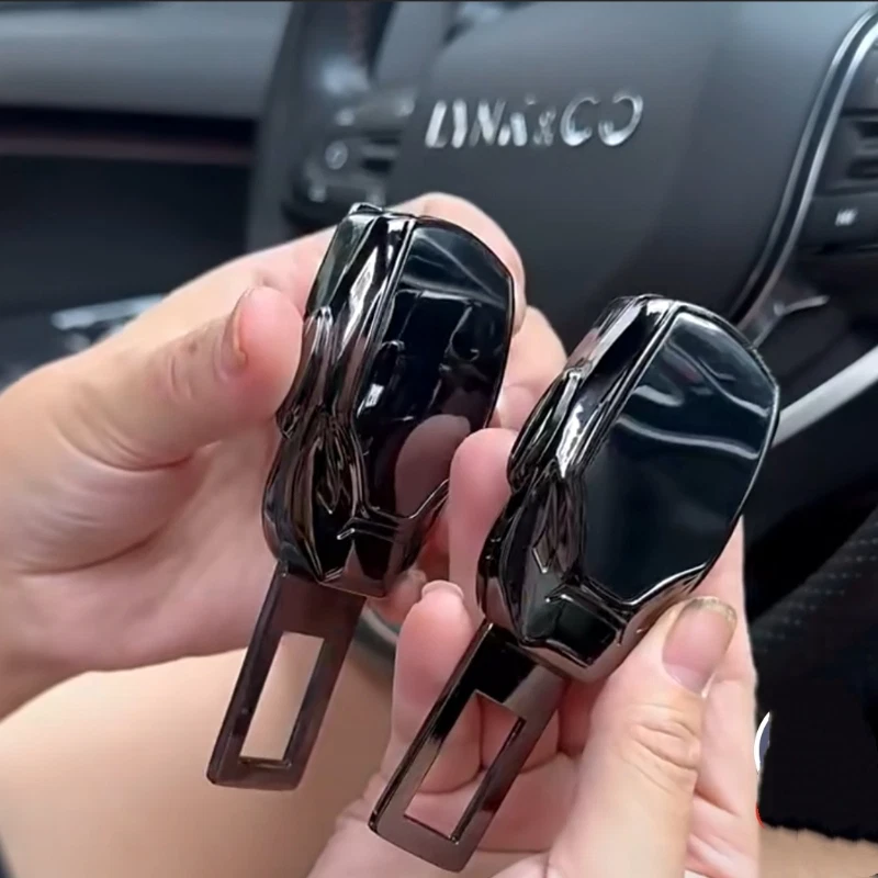2PCS For Porsche Car Safety Seat Belt Buckle Clips Anti-Scratch metal Protector - Image 3 of 4