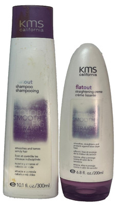 2 pc Combo KMS FLAT OUT STRAIGHTEN SMOOTH SHAMPOO & STRAIGHTENG CREME (34/35)