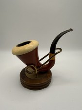 Vintage Estate Calabash Gourd Pipe with Meerschaum Block Bowl With Stand