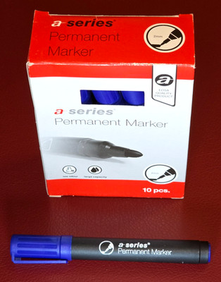 Permanent Marker A-SERIES Black / Blue 2 x 10 Stück in der Verpackung