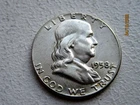 1958 Franklin Silver Half Dollar