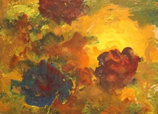 Vintage abstract expressionism tachisme oil painting