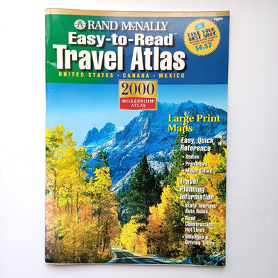 Easy To Read Travel Atlas USA Kanada Mexico 2000 Rand McNally
