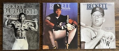3 BECKETT Baseball Card Monthly Bo Jackson Mantle Thomas Covers Cards Magazine