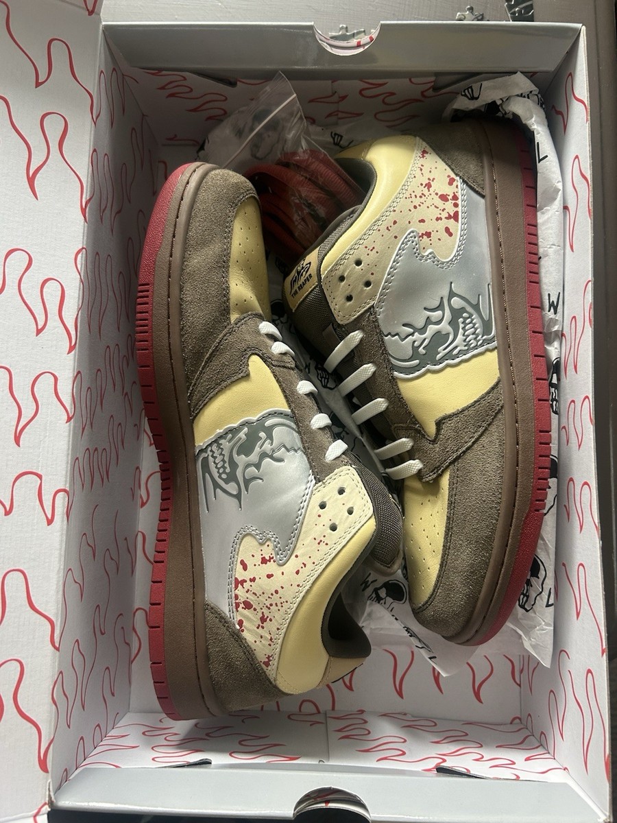 スニーカー warren lotas reaper chainsaw 24.5 Warren Lotas WL Reaper Chainsaw Sneaker Reaper Skulls Brown Yellow