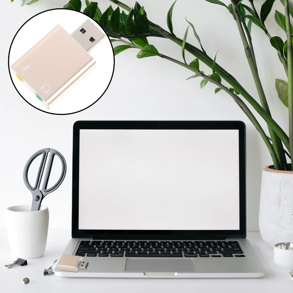  Headphone Jack Aux to USB Externe Soundkarte Audio-Adapter -Audioadapter - Bild 4 von 4