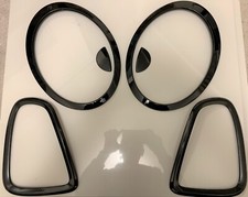 Gloss Black Mini cooper R56, R57, R58, R59 Front Rear Light Jet Covers 2006 -13