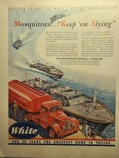 White Trucks Cleveland Fuel Tanker PT Boat Mosquito Fleet Vintage Print Ad 1942