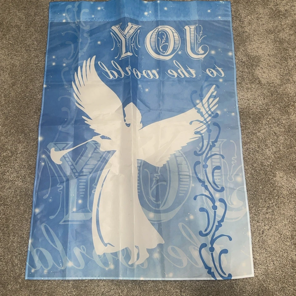 HERMOSA BANDERA DE JARDÍN DE HOJA PERENNE ALEGRÍA AL MUNDO ÁNGEL ¡ALEGRARSE! 12,5 X 18 Foto 4 de 4