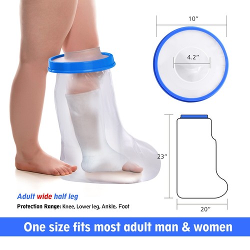 Extra Wide/Oversized Waterproof Leg Cast Cover for Shower-Reusable - Picture 2 of 10