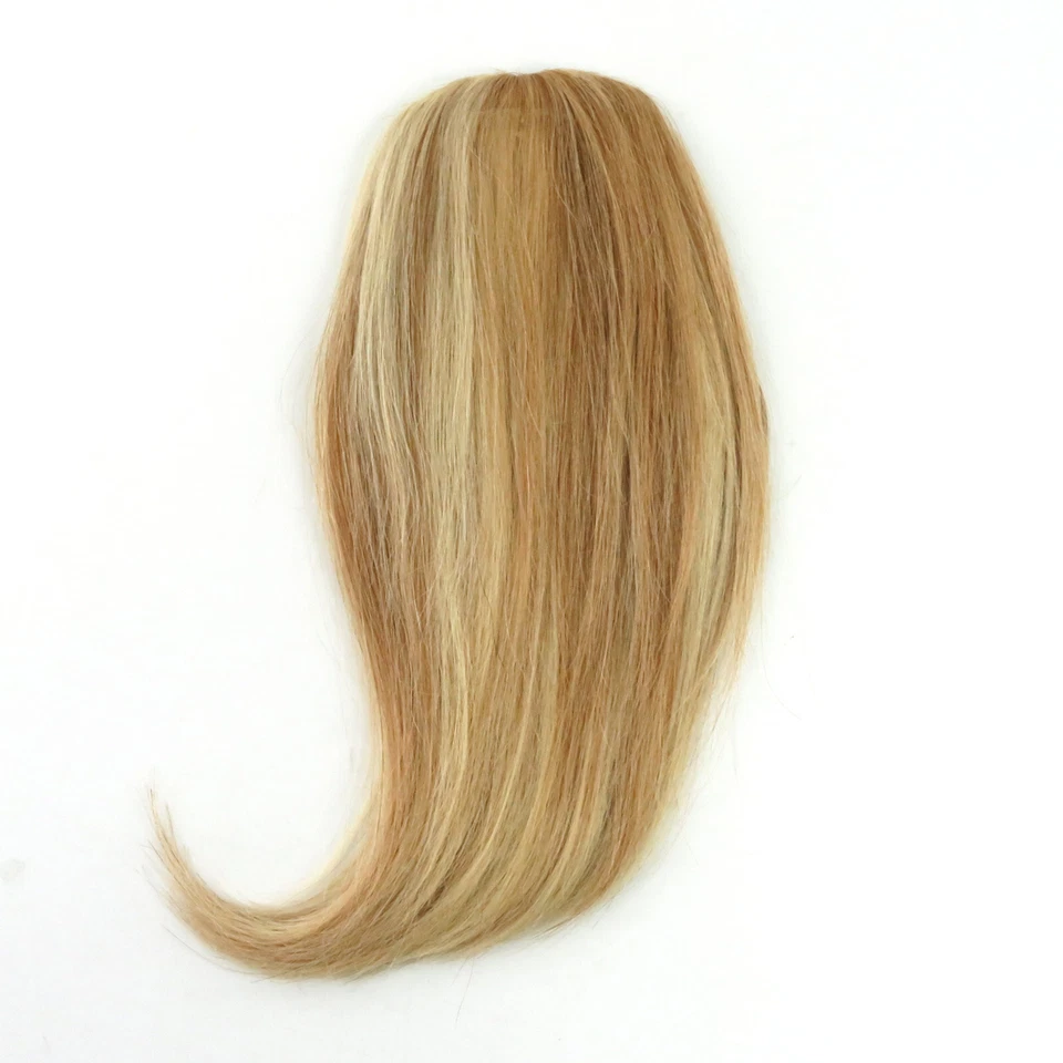 100% Real Human Hair Invisible Side-swept Bangs Clip In Topper Extension 18/613# - Image 2 of 4