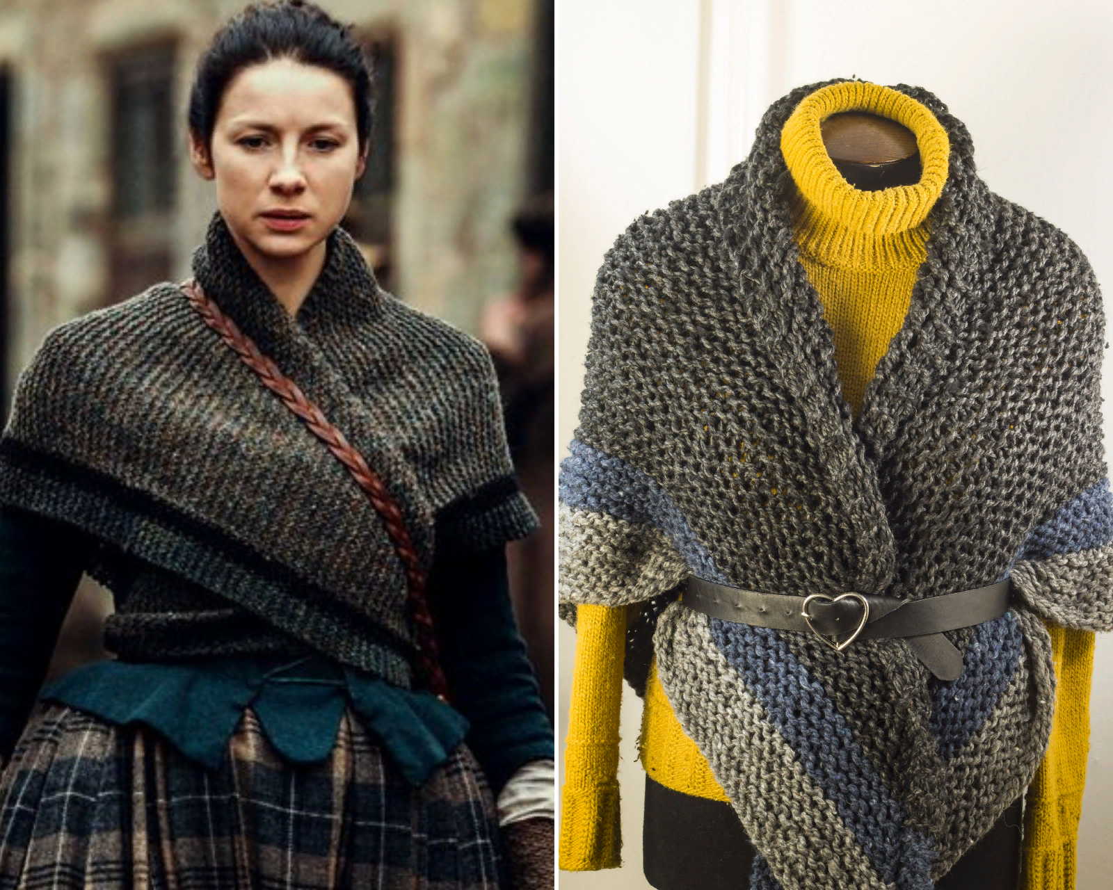 Outlander Shawl Wrap, Chunky Knit 