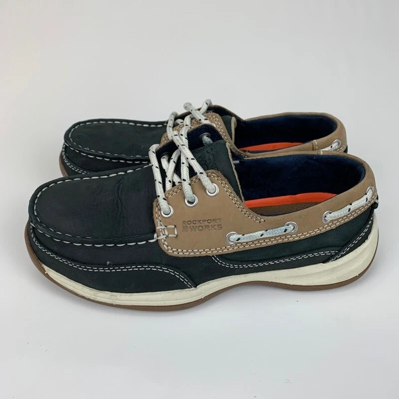 Scarpe da barca club di vela Rockport Works da donna blu punta moc pelle stringa