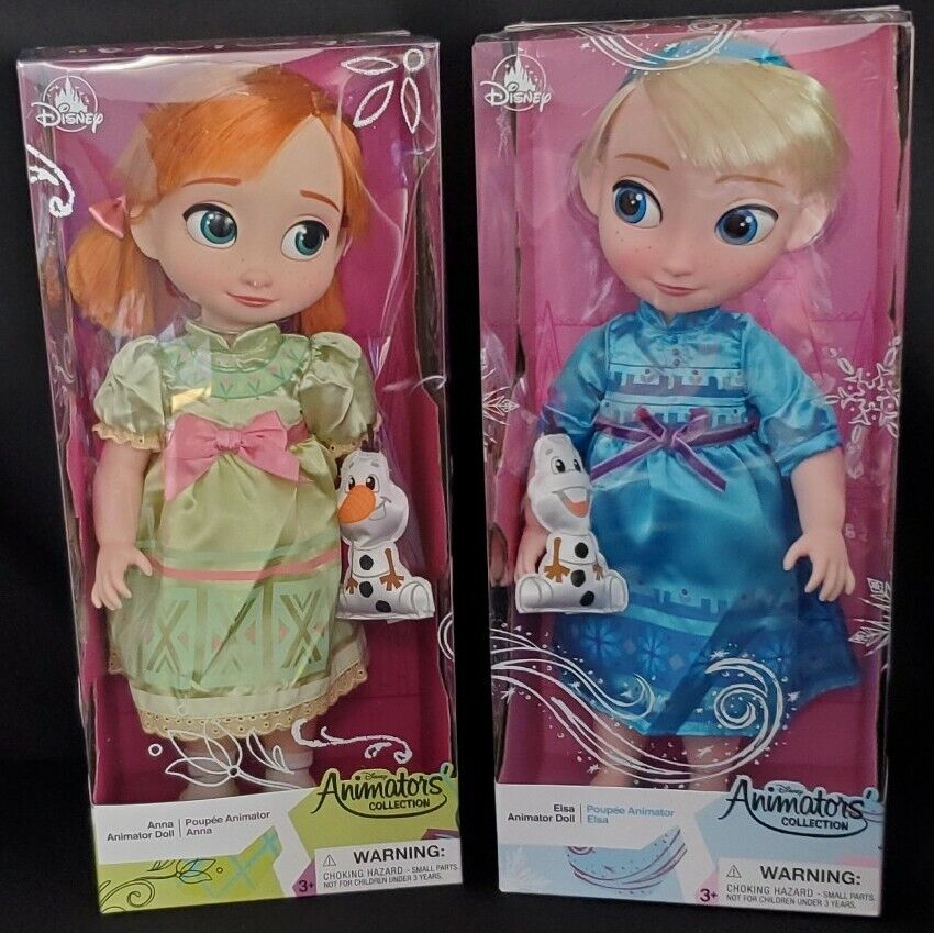 NEW Disney Animators' Collection FROZEN Set Elsa & Anna Doll Toddler 16