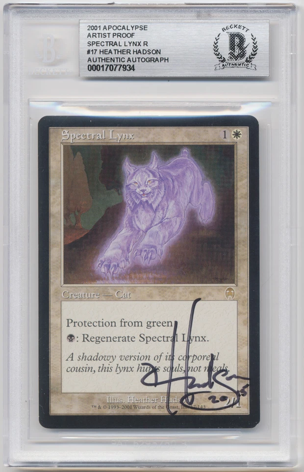 Graded Signed Spectral Lynx Proof Sketch BGS Artist Heather Hudson MTG Magic AP! - Image 2 of 2
