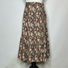 Scandinavian Paisley Print Maxi Skirt Medium - Neutral Tones, Women's