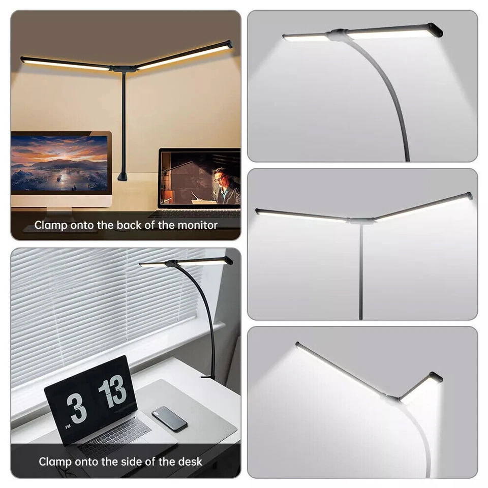 NEW LED Desk Lamp with Clamp Double Head Desk Lamp with Adjustable 3 Color Modes - Image 3 of 4