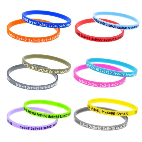 12 Colors Silicone Bracelets Multiplication Table Children Education School Toys - Picture 5 of 8