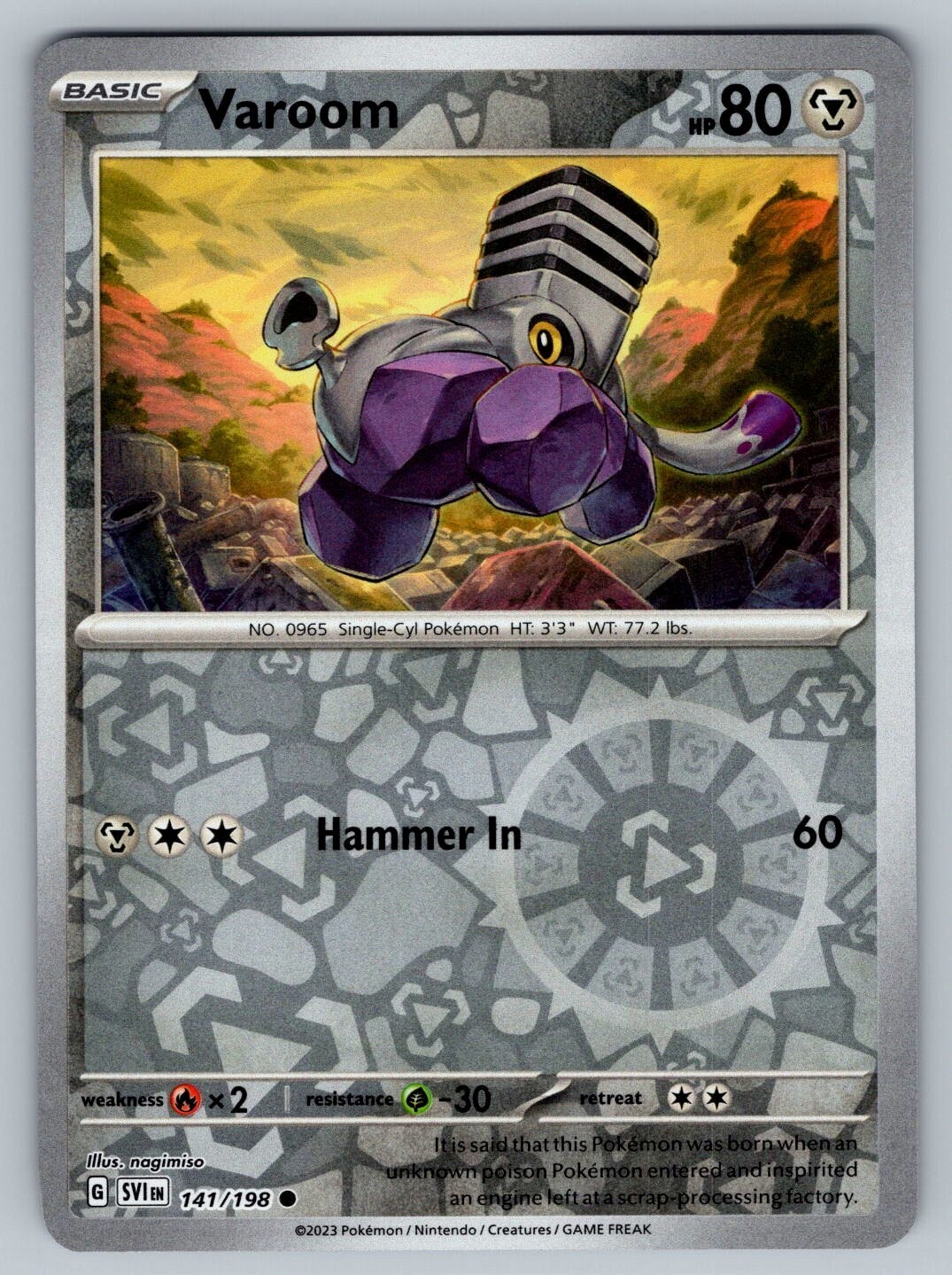 Varoom Reverse Holo - 141/198 - Scarlet & Violet Base Pokemon 2023