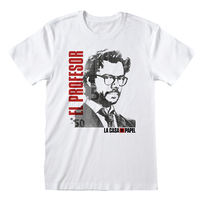 La Casa de Papel T-Shirt Weiß Unisex El Profesor