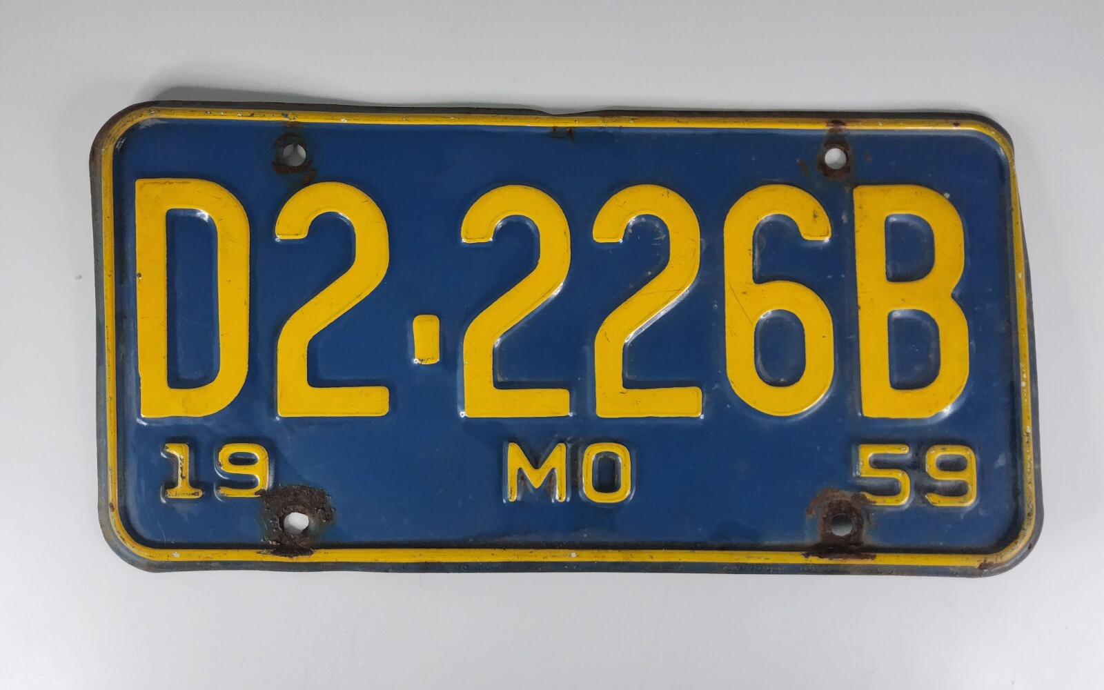 Vintage 1959 Missouri Dealer Blue License Plate D2226B JOKER5000