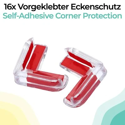 PRAKNU 16x Kantenschutz Ecke für Baby Transparent Eck Schutz Sicherheit Tisch Möbel