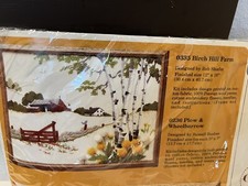 Vintage 1986 The Creative Circle Needlepoint Kit NO 0335 Birch Hill Farm Scene
