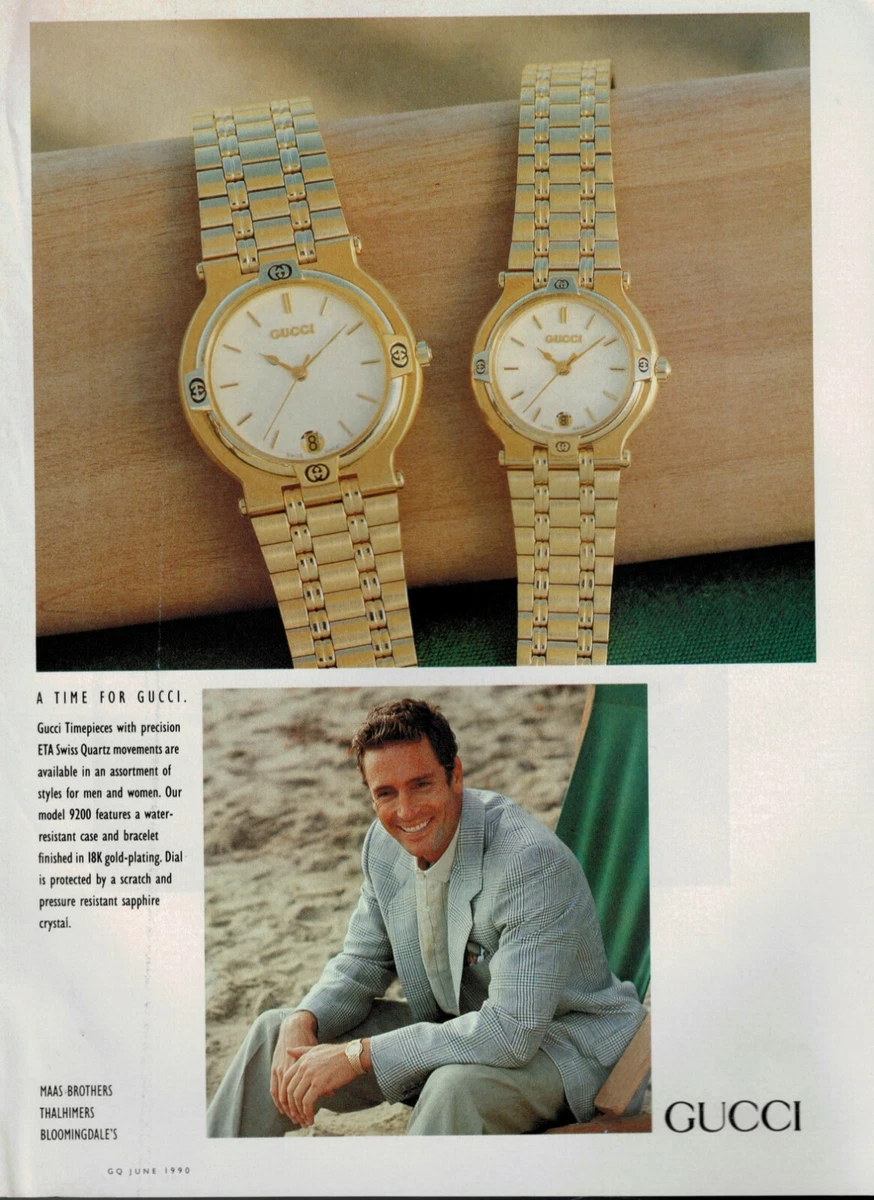 1990 GUCCI TIMEPIECES WATCHES MODEL 9200 SWISS QUARTZ Magazine
