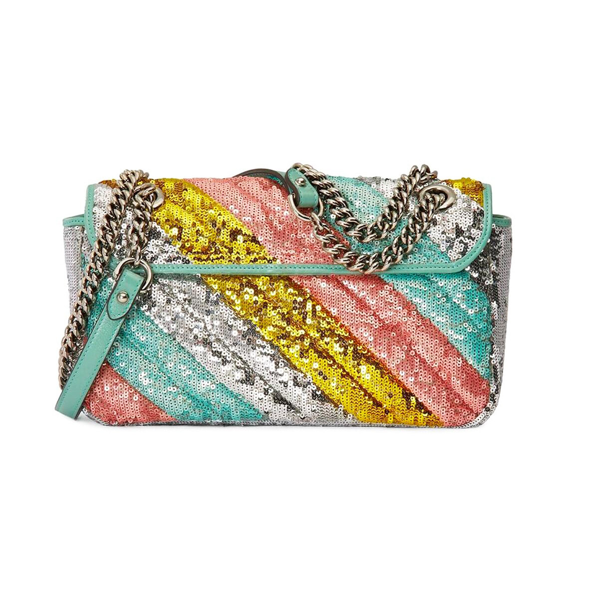 【関税&送料込】Gucci Gg Supreme Fabric Gg Marmont Reversibl New Authentic Gucci 443497 GG Marmont Sequin Shoulder Bag | eBay