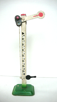 Signal Ferroviaire échelle O - 2 Feux Pivotant En Tôle - Hauteur 26 Cm - Marklin / Jep / Bing
