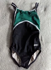 DOLFIN One Piece Swimsuit Girls 24 White Green Black Swim Suit