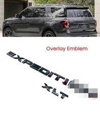 Overlay Gloss Black Tailgate XLT Letters Emblem FIT 2022-2025 EXPEDITION XLT