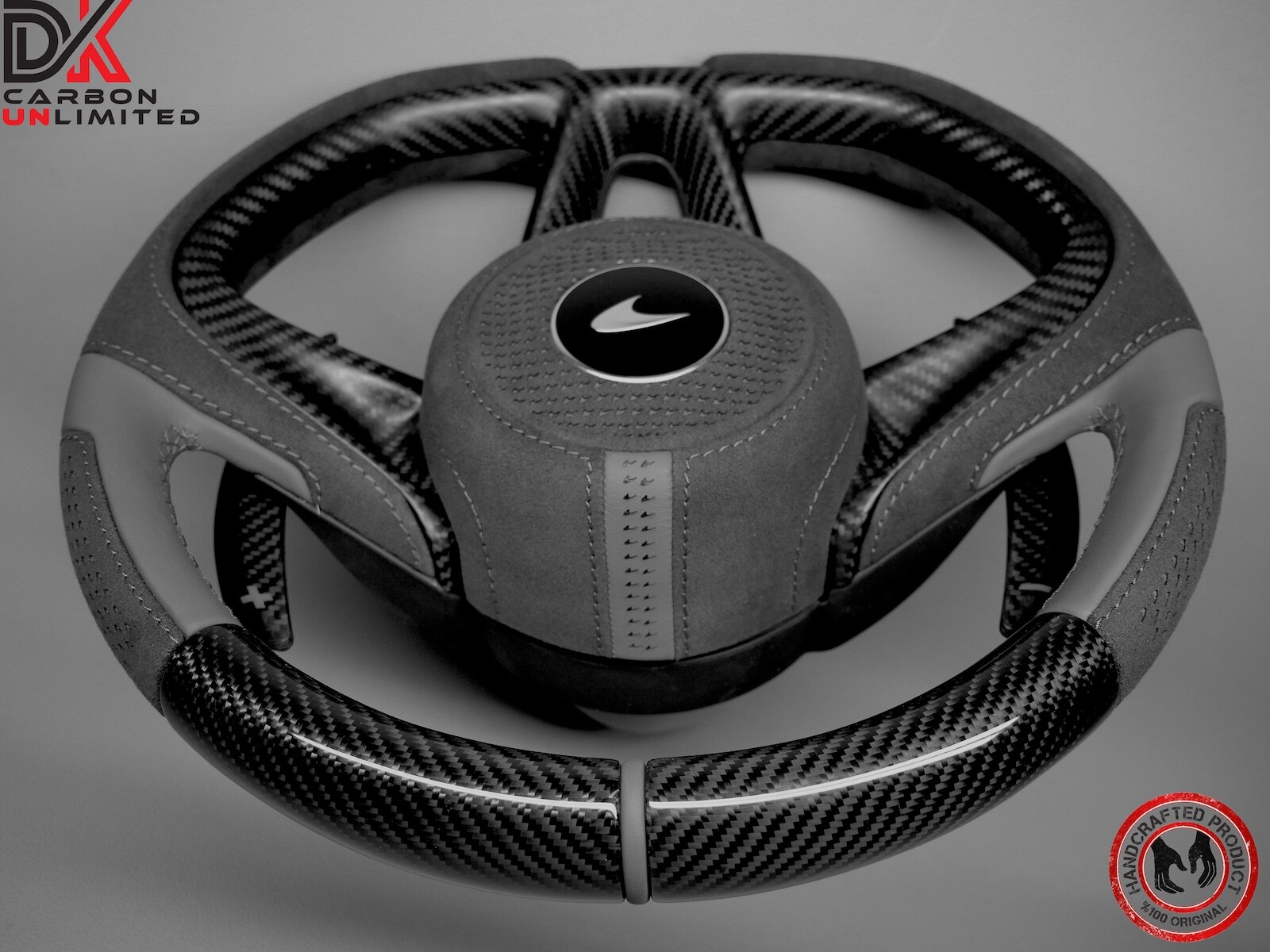 McLaren 720S 750S 765LT Spider GT Gray Ring Napa Gloss Carbon Steering Wheel