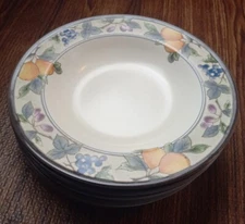 Mikasa Intaglio Garden Harvest CAC29 Rimmed Soup Bowl 9 1/4" Set of 7