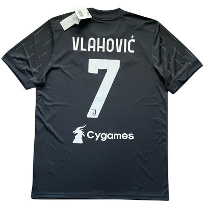 2021/22 Juventus Away Jersey #7 Vlahovic Large Adidas Soccer