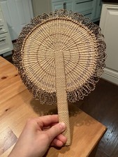 Vintage handcrafted Boho wicker home decoration accent 12 by 8.5  