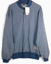 NAUTICA Men's Indigo Heather Blue Quarter Button Pullover Sweater Size M