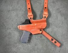 New Style Leather Horizontal Shoulder  Holster only for Glock 19 w/red dot MOS