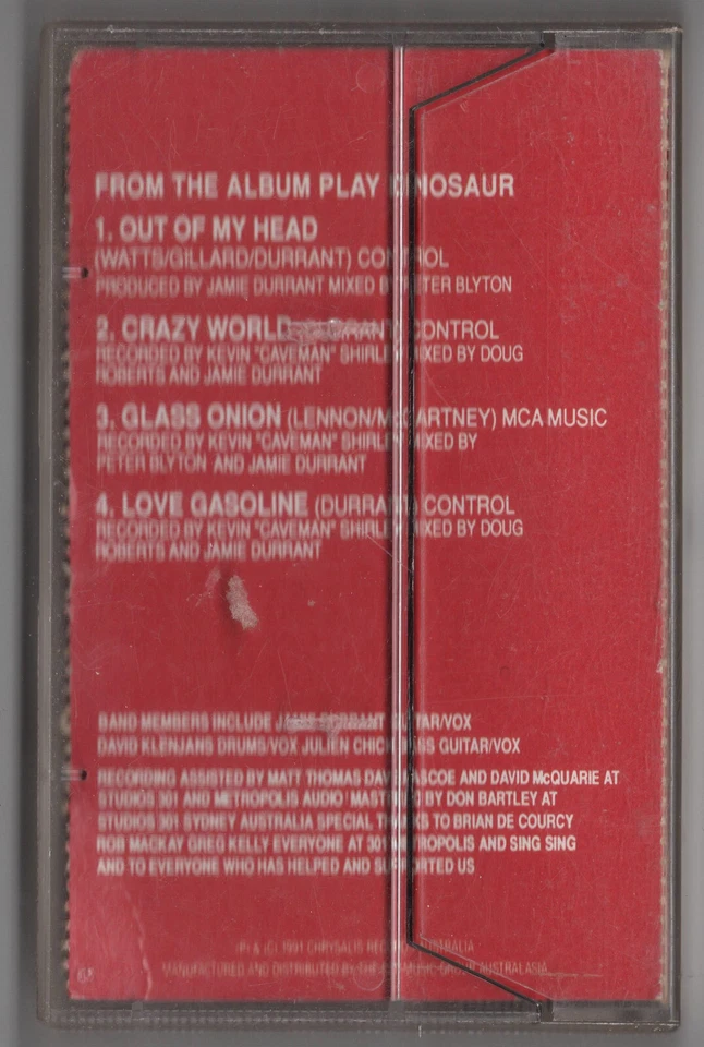 1991 MUSIC AUDIO CASSETTE CASSINGLE TAPE [EP: OUT OF MY HEAD] GROUP: DEGENERATES - Image 3 of 4