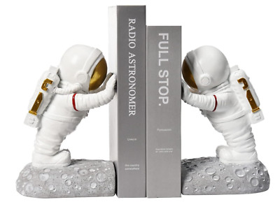 Dekorative Astronauten Buchstützen - Weltraum Mensch Motiv Buchhalter für Regale