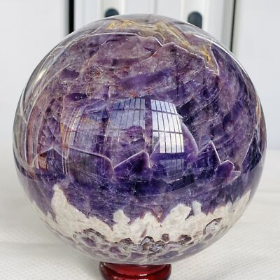 Natural Dream Amethyst Quartz Crystal Sphere Ball Healing 1840G